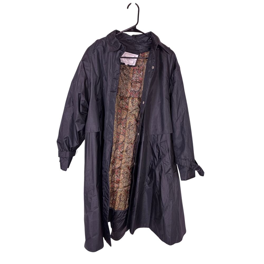 Womens Vintage Fleet Street Rain Jacket Size 12 Paisley Lined Coat Retro Trench